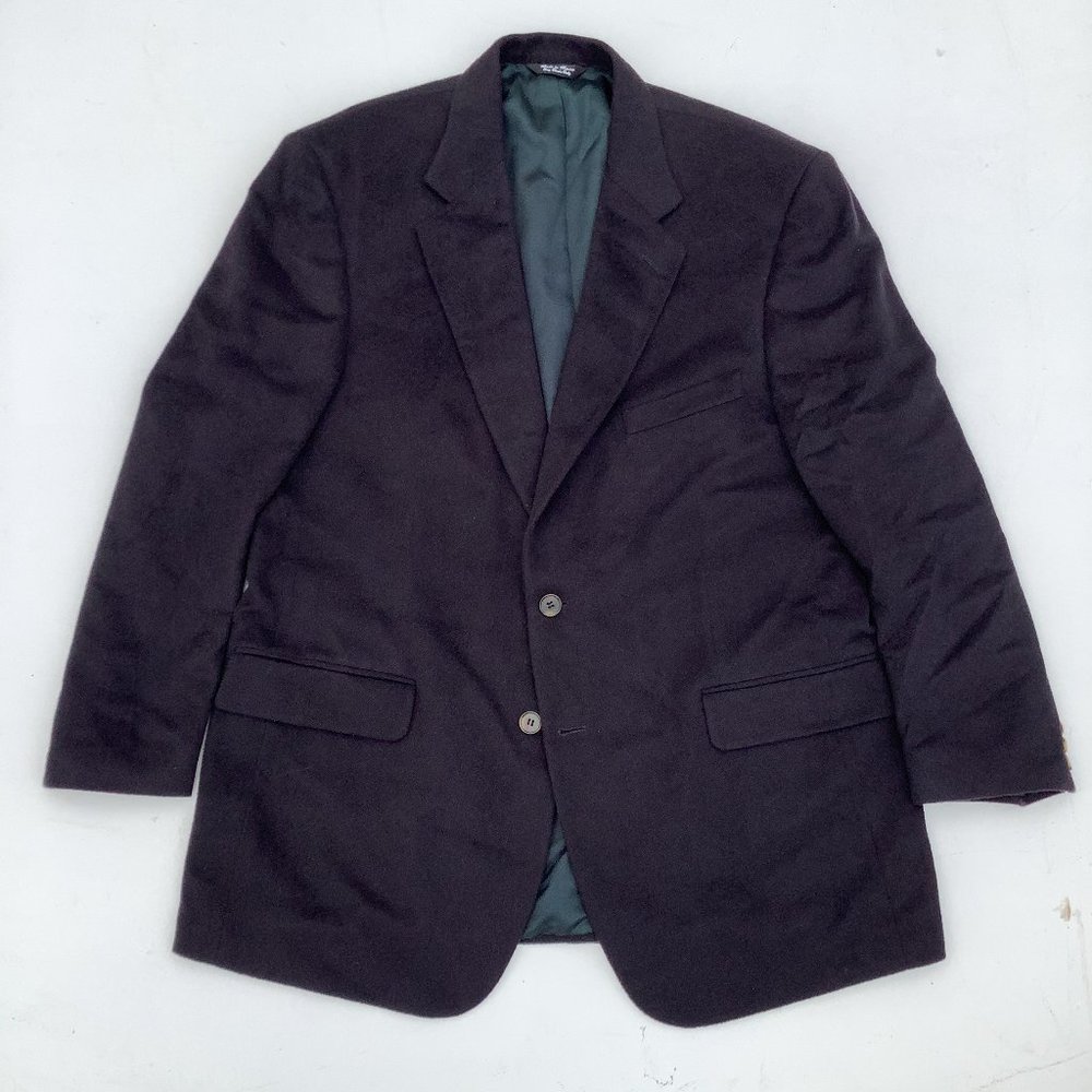 Lord & Taylor Grant Thomas 100% Cashmere Black Blazer Jacket Sport Coat 44R